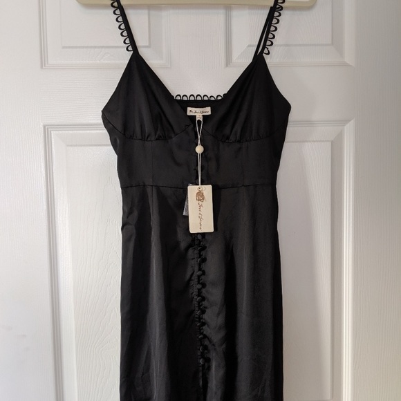 For love and lemons Isabella black slip dress S - Picture 7 of 9